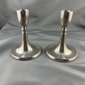 MCM Danish Just Andersen
 4 1/4” Pewter Candlesticks. 
Mid Century Modern